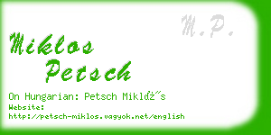 miklos petsch business card